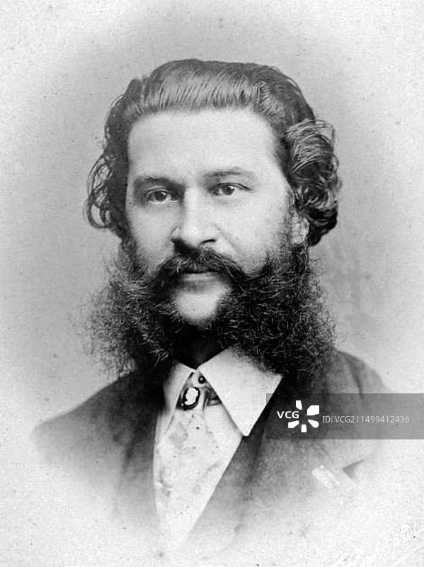 小约翰·施特劳斯（1825-1899）1899年的奥地利作曲家图片素材