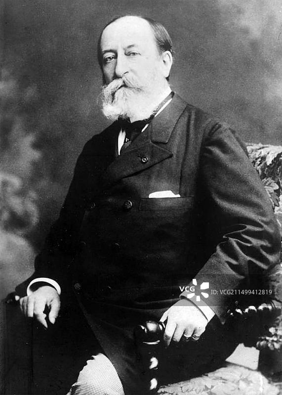 卡米尔·圣-桑（1835-1921）：1900年的法国作曲家图片素材