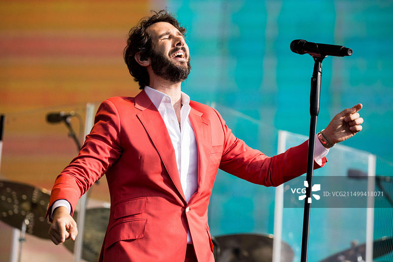 2019年7月5日，英国伦敦海德公园英国夏季音乐节：乔什·葛洛班现场表演图片素材