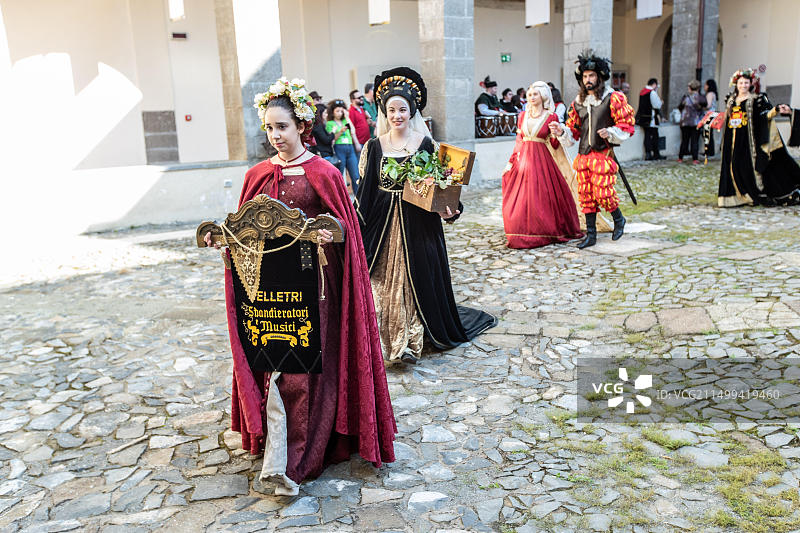 韦莱特里的旗手和音乐家图片素材