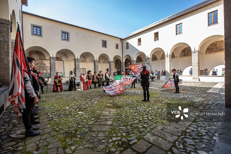 韦莱特里的旗手和音乐家图片素材