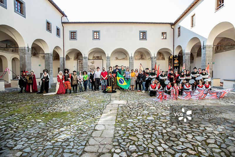 韦莱特里的旗手和音乐家图片素材