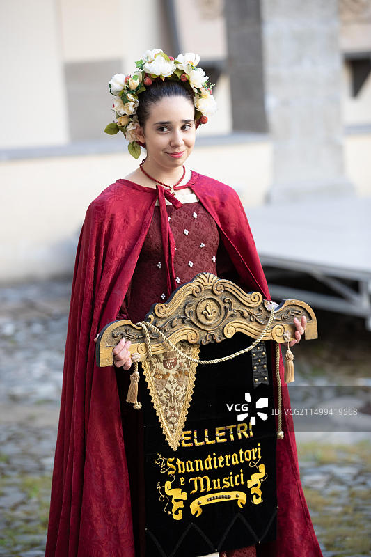 韦莱特里的旗手和音乐家图片素材