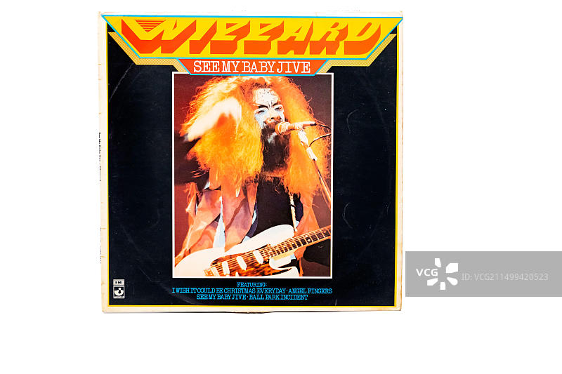 威扎德乐队《Baby Jive》黑胶唱片封面，音乐家罗伊·伍德图片素材