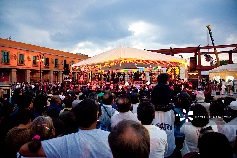 墨西哥城加里波第广场圣塞西莉亚节上的流浪乐队图片素材