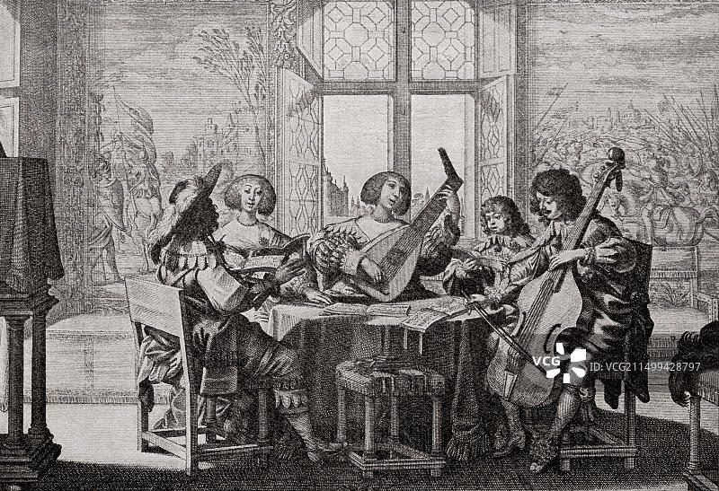 17世纪仿亚伯拉罕·博斯五感：听觉图片素材