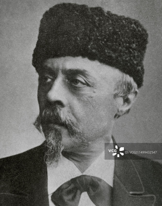 汉斯·吉多·冯·彪罗（1830-1894）：德国作曲家、钢琴家和指挥家肖像摄影图片素材