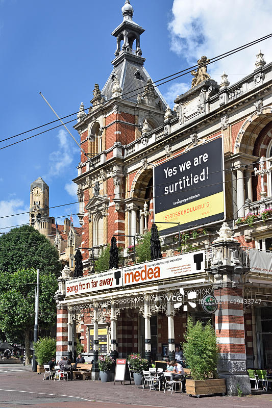 阿姆斯特丹莱兹广场的市立剧院图片素材