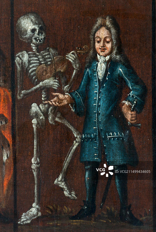 朝圣教堂的17世纪死亡之舞壁画图片素材