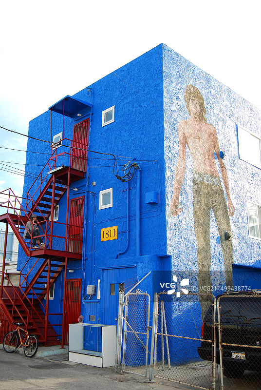 洛杉矶威尼斯海滩Jim Morrison壁画图片素材