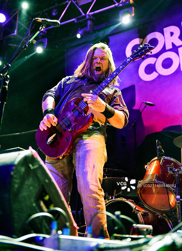 2018年2月23日，内华达州拉斯维加斯：腐蚀形态乐队的Pepper Keenan在拉斯维加斯蓝调之家的演出照片图片素材