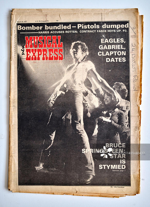 布鲁斯·斯普林斯汀登上NME音乐报刊封面图片素材