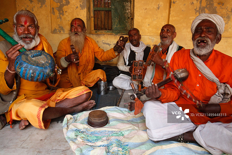 音乐家，道吉，北方邦，印度，亚洲图片素材