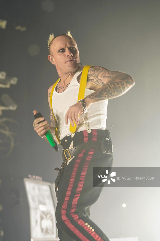 The Prodigy乐队的Keith Flint在伦敦Brixton O2学院现场表演图片素材