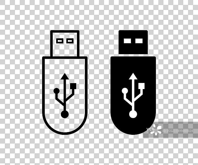 闪存盘标志和符号或闪存驱动器标志图片素材