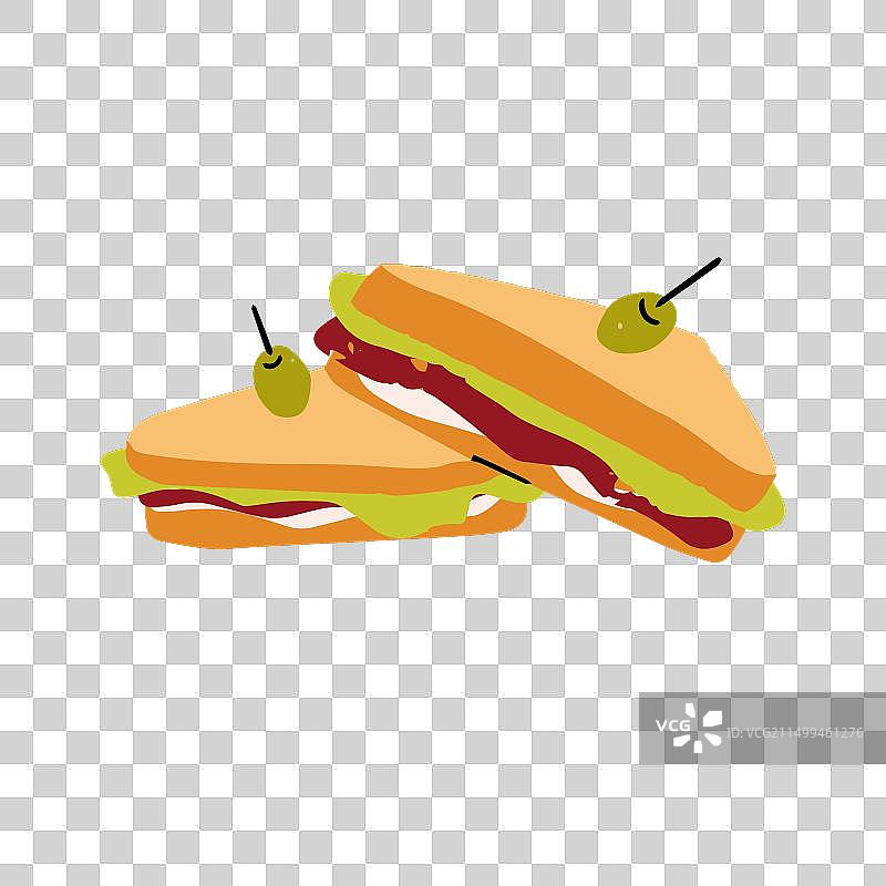 橄榄串BLT三明治图片素材