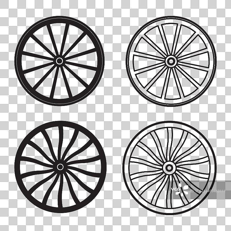 木制车轮图标图片素材