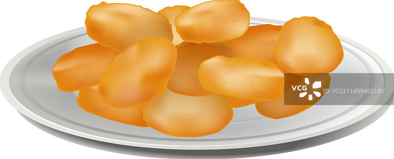 银盘上盛放的逼真面包卷图片素材