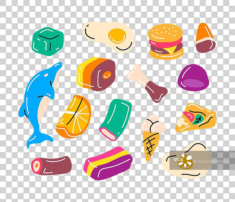 卡通彩色软糖种类合集图片素材