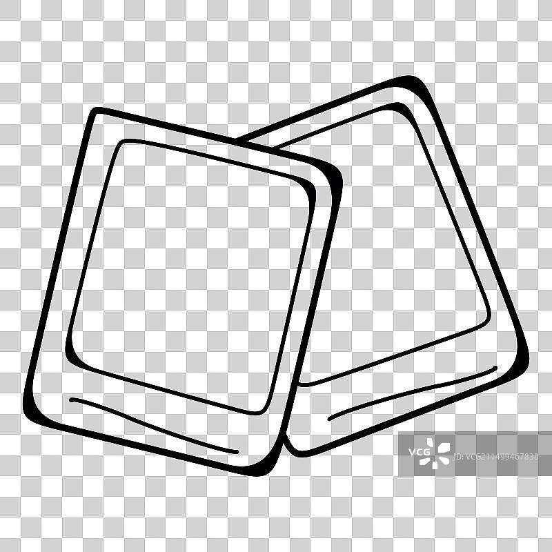 宝丽来照片线性排布图片素材