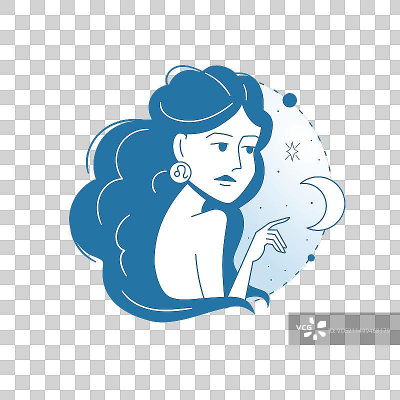 现代简约女性星座狮子座图片素材
