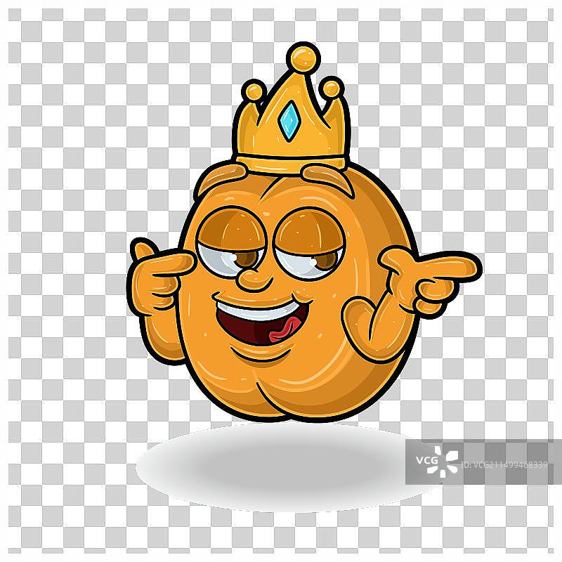 带有自鸣得意表情的杏卡通图片素材