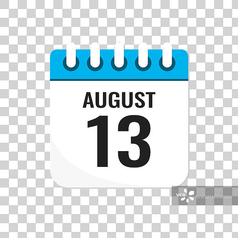8月13日日历图标图片素材