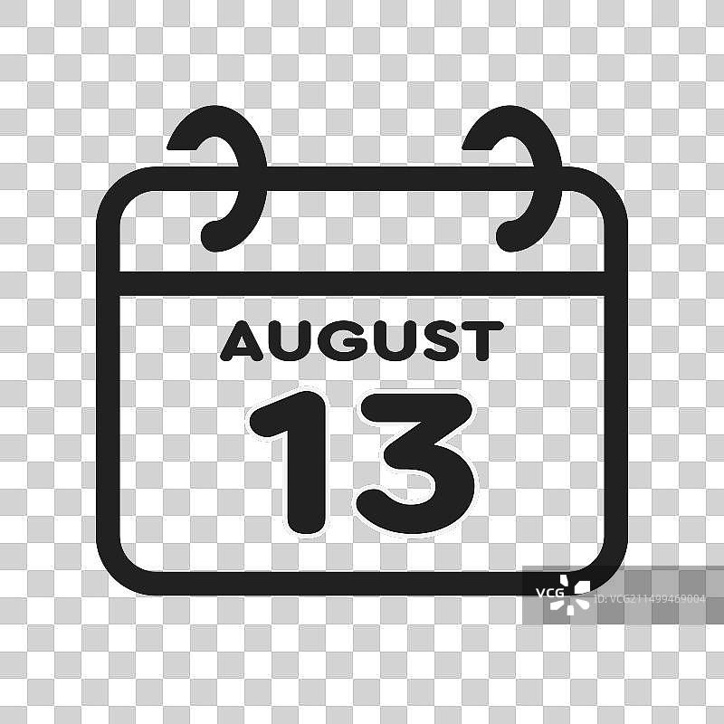 8月13日日历图标图片素材
