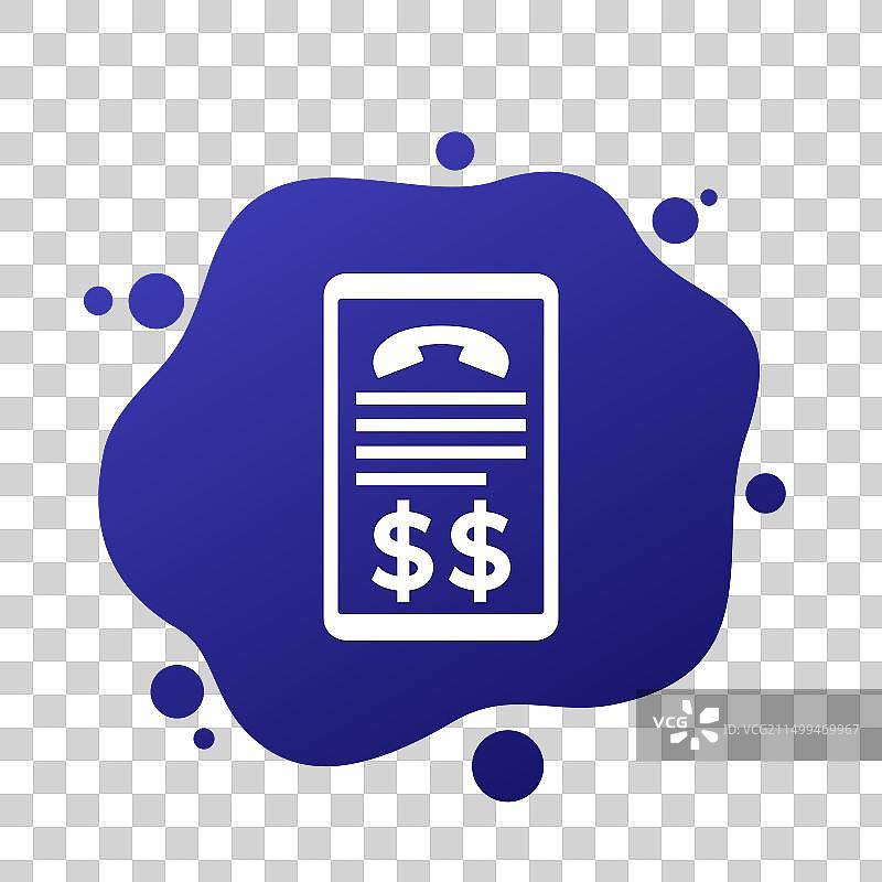 带智能手机的电话呼叫费用图标图片素材