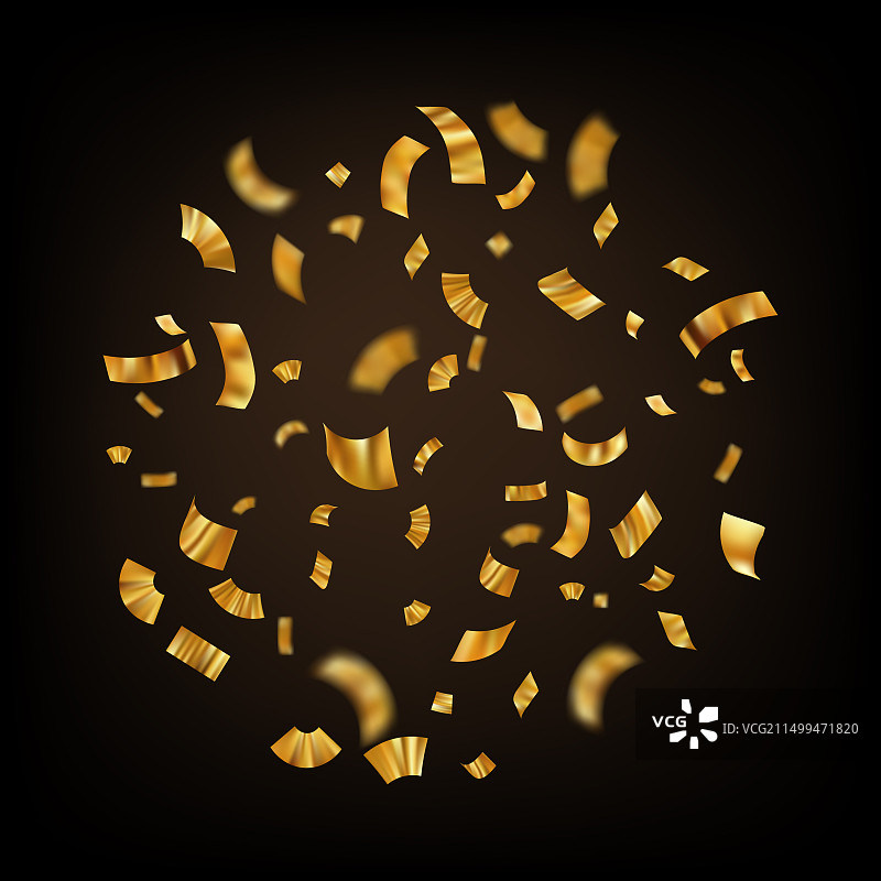 金色纸屑爆炸金色丝带图片素材