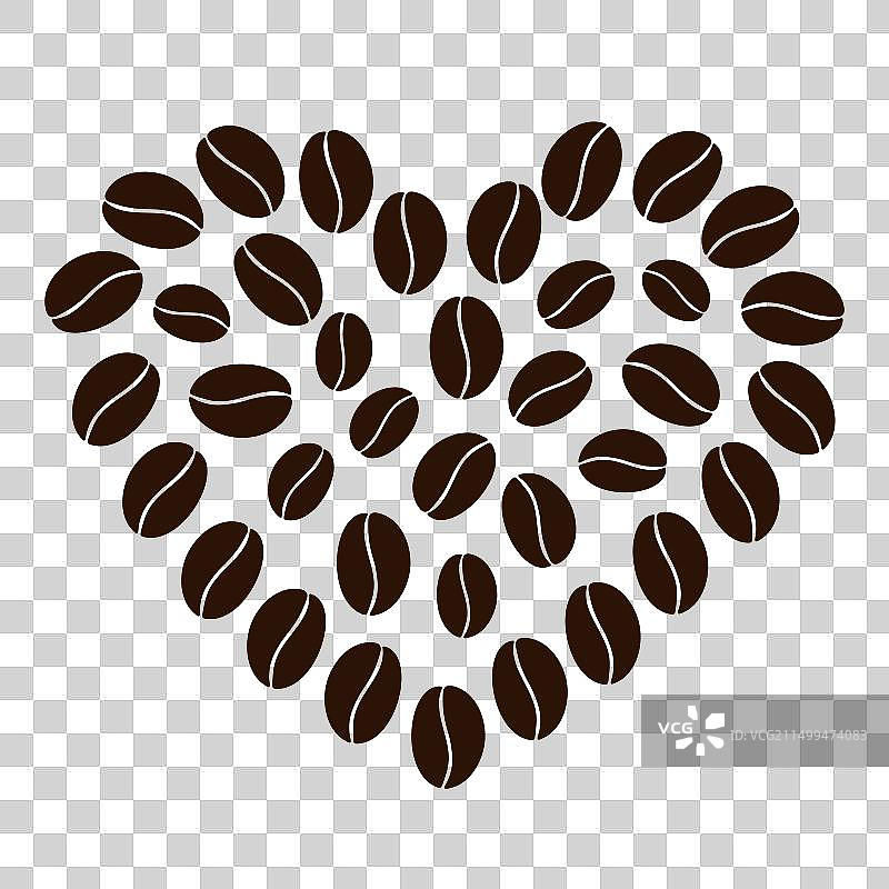 时尚棕色抽象心形咖啡豆图片素材