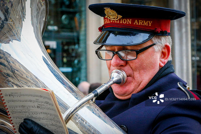 英国苏格兰格拉斯哥街头艺人图片素材