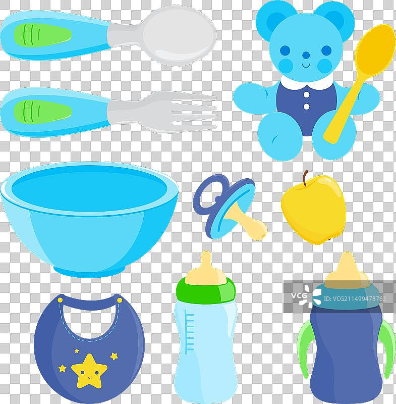 婴儿餐具套装图片素材