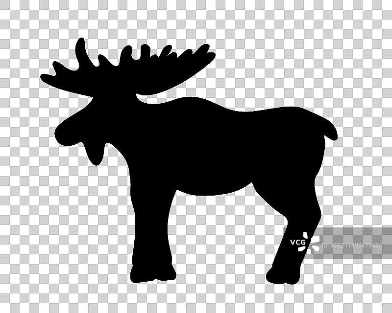 驼鹿剪影图片素材