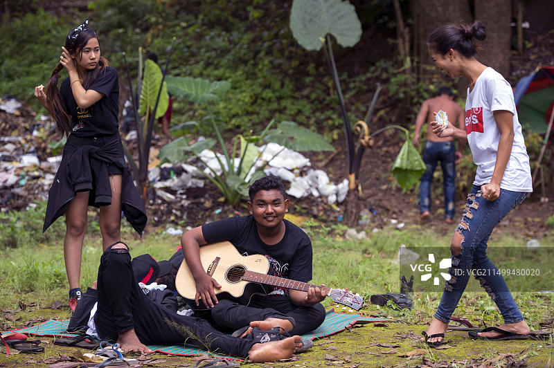 缅甸曼德勒省彬乌伦瀑布一日游图片素材