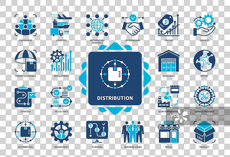 分配实体图标集图片素材