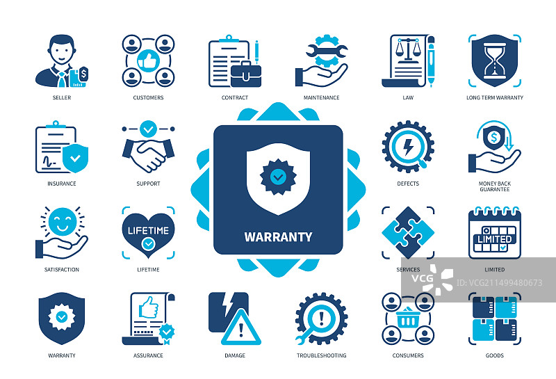 保修期实体图标集图片素材