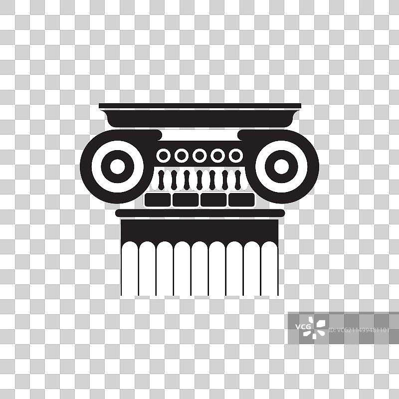 经典柱头黑色线条图标图片素材