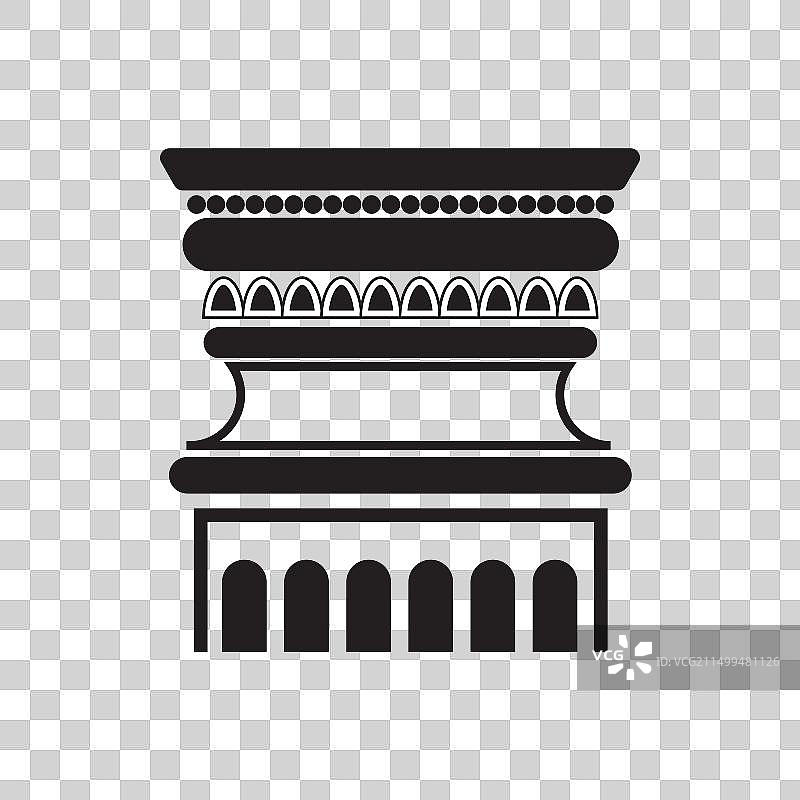 古代柱头黑色线条图标图片素材