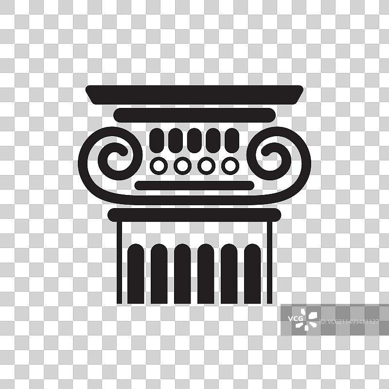 古代柱头黑色线条图标图片素材