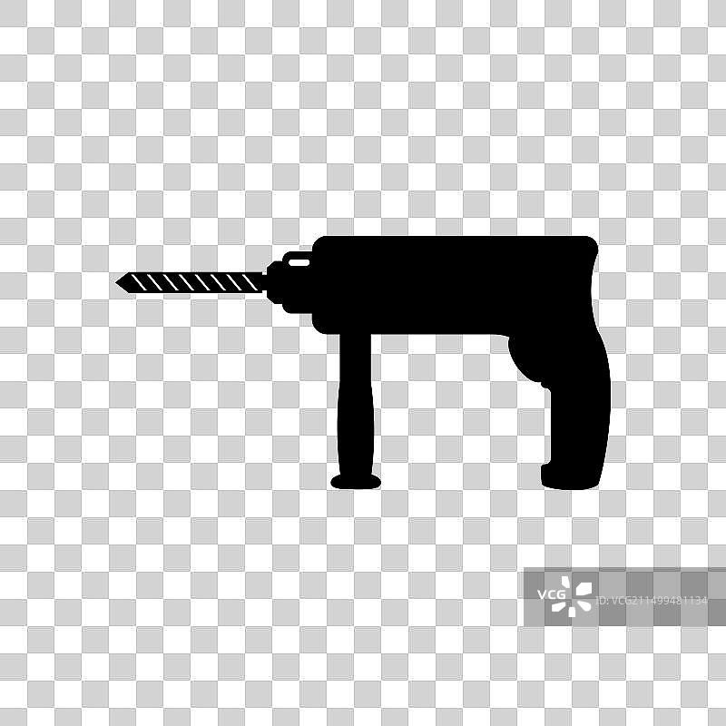 带钻头的电动手钻轮廓图片素材