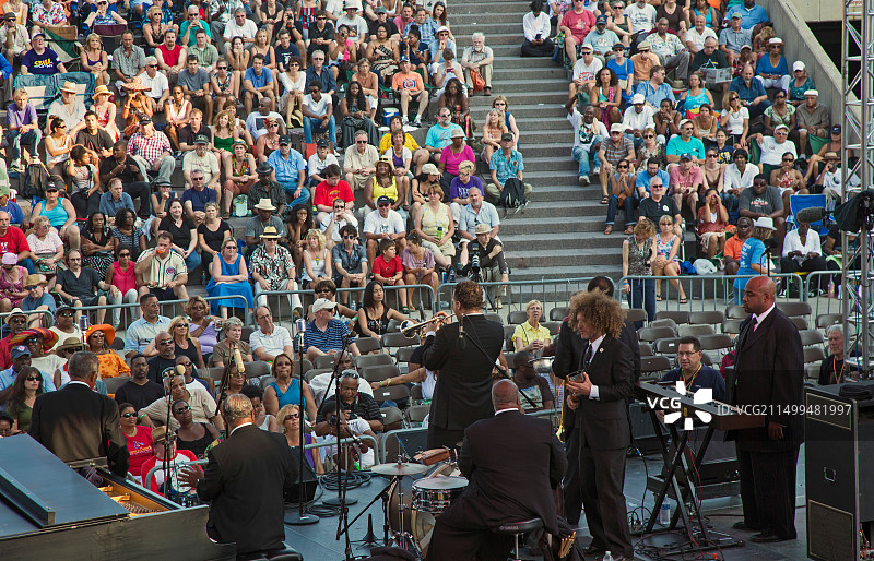 美国密歇根州底特律爵士音乐节上的 Preservation Hall 爵士乐队图片素材