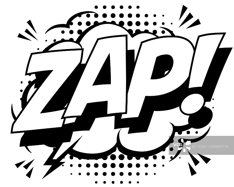 Zap波普艺术风格黑白色图片素材