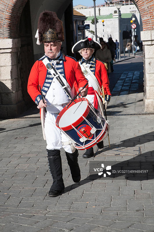 直布罗陀大凯旋门广场的钥匙交接仪式图片素材