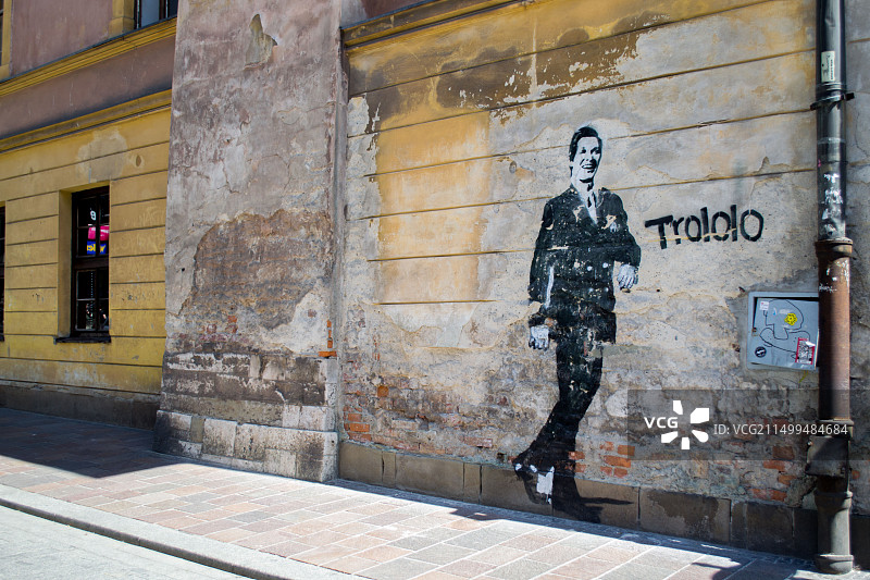 Szpitalna沿线的有轨电车涂鸦模版图片素材