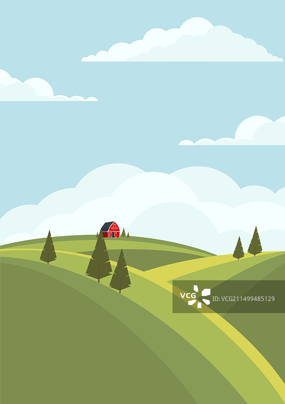 绿色麦田乡村风光图片素材