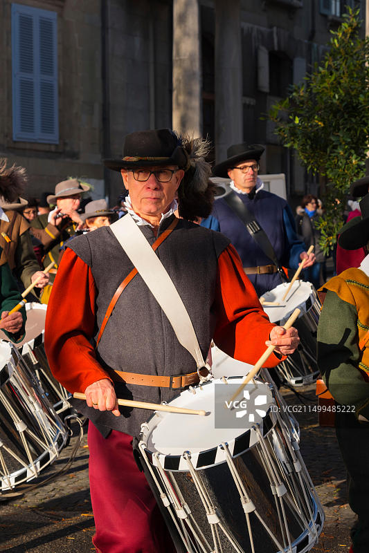 Escalade节：传统节日仪式，12月11日和12日，老城区，历史中心，瑞士日内瓦图片素材