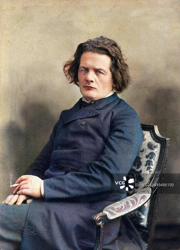 作曲家安东·鲁宾斯坦（1829-1894）的肖像图片素材