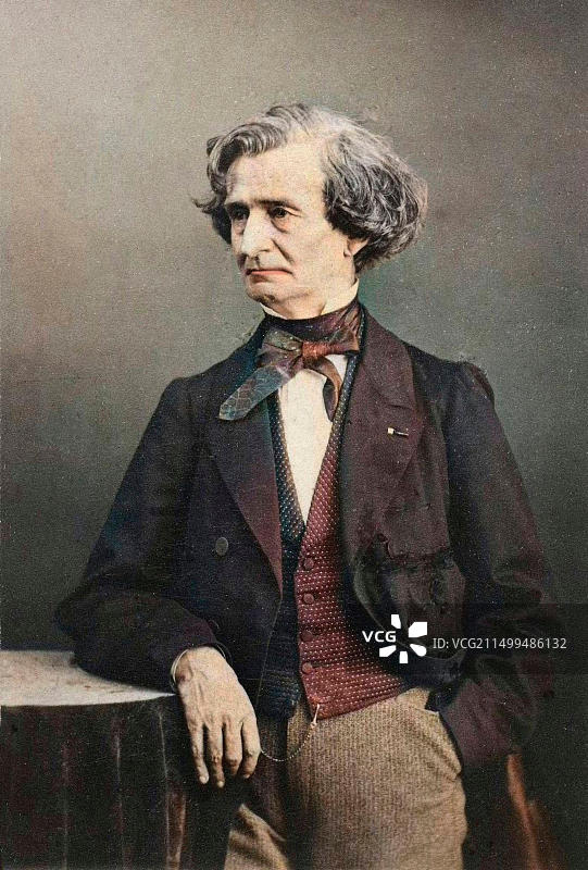 赫克托·柏辽兹（1803-1869）纳达尔工作室后期上色图片素材