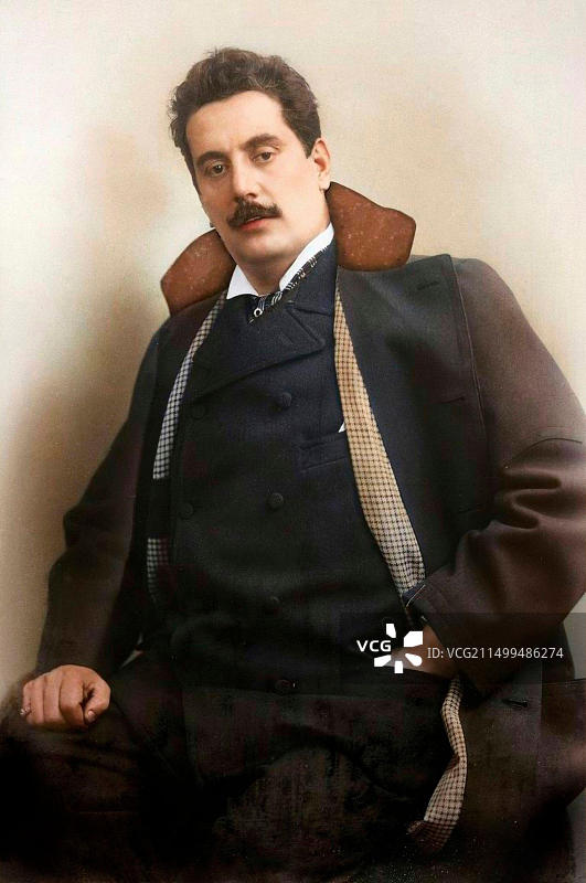 意大利作曲家贾科莫·普契尼肖像（1858-1924）图片素材